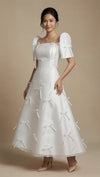 White Modern Filipiniana Dress For Weddings