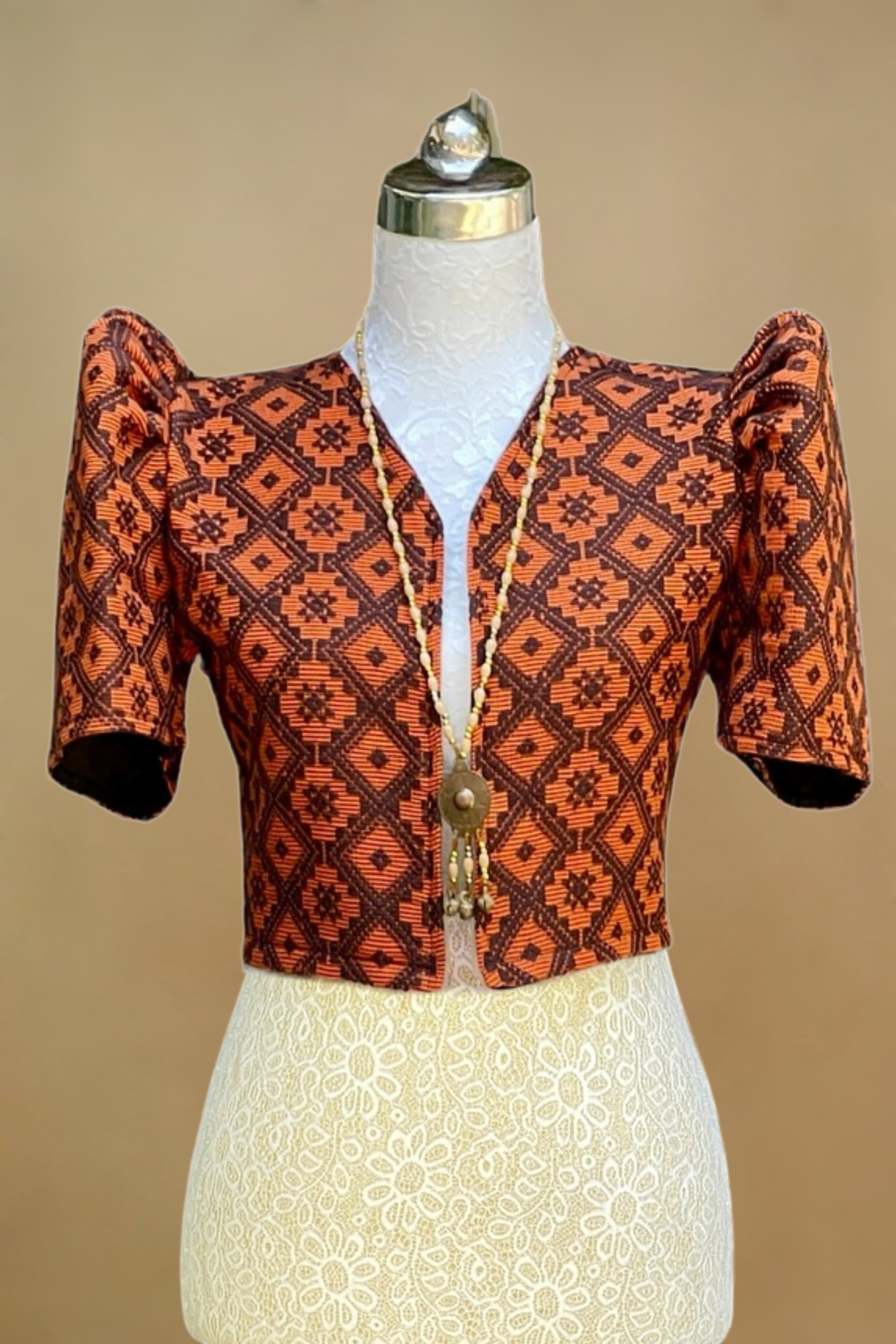 Orange Handwoven Pinilian Bolero