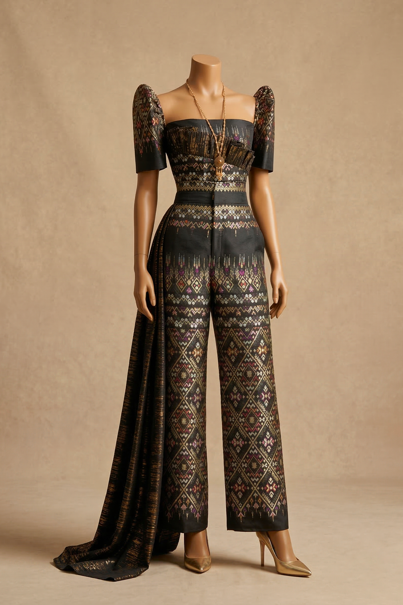 MAYUMI SILK BROCADE FILIPINIANA SET - HW012