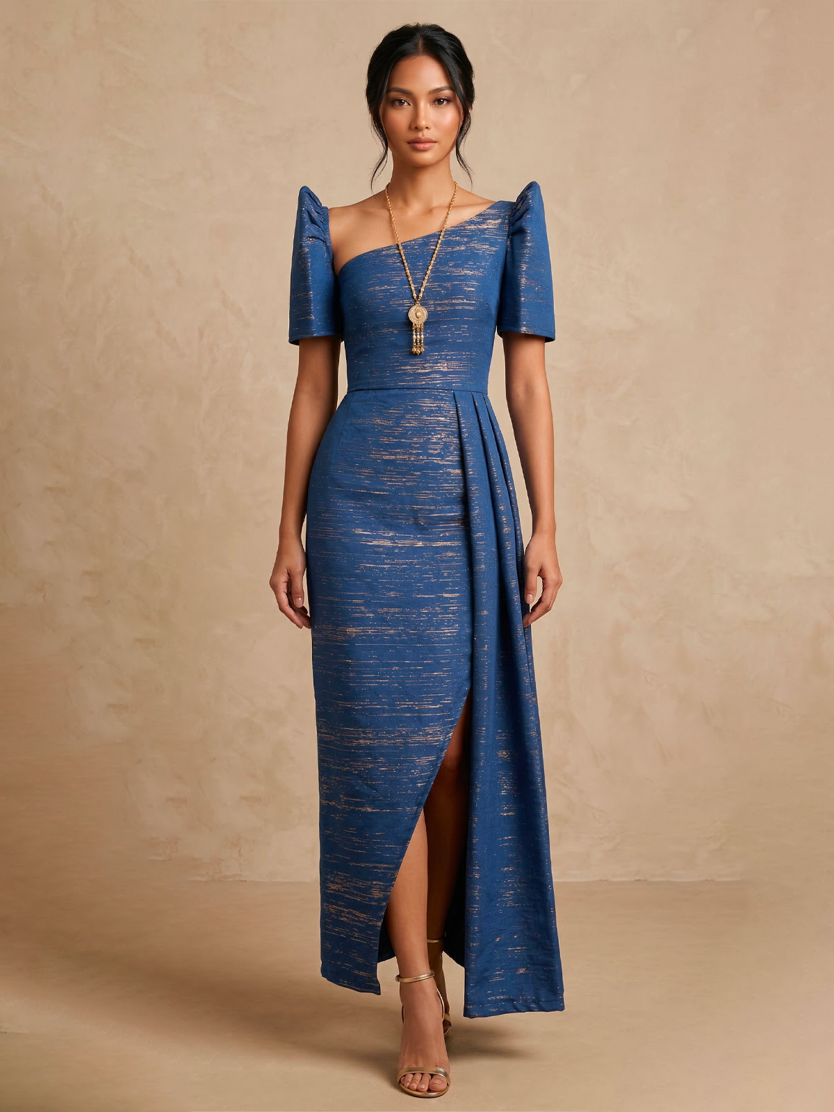 AZARIA HANDWOVEN INABEL FILIPINIANA DRESS - HW010