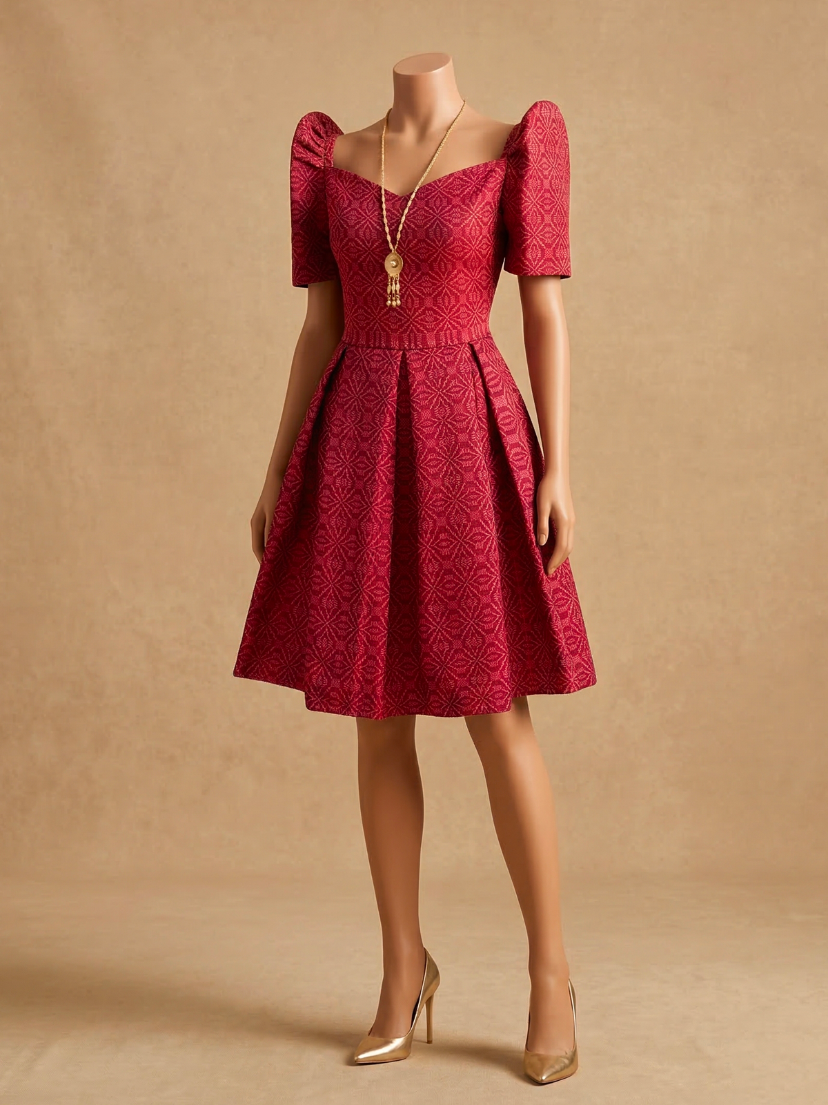 TALA HANDWOVEN KUNDIMAN FILIPINIANA DRESS - HW011