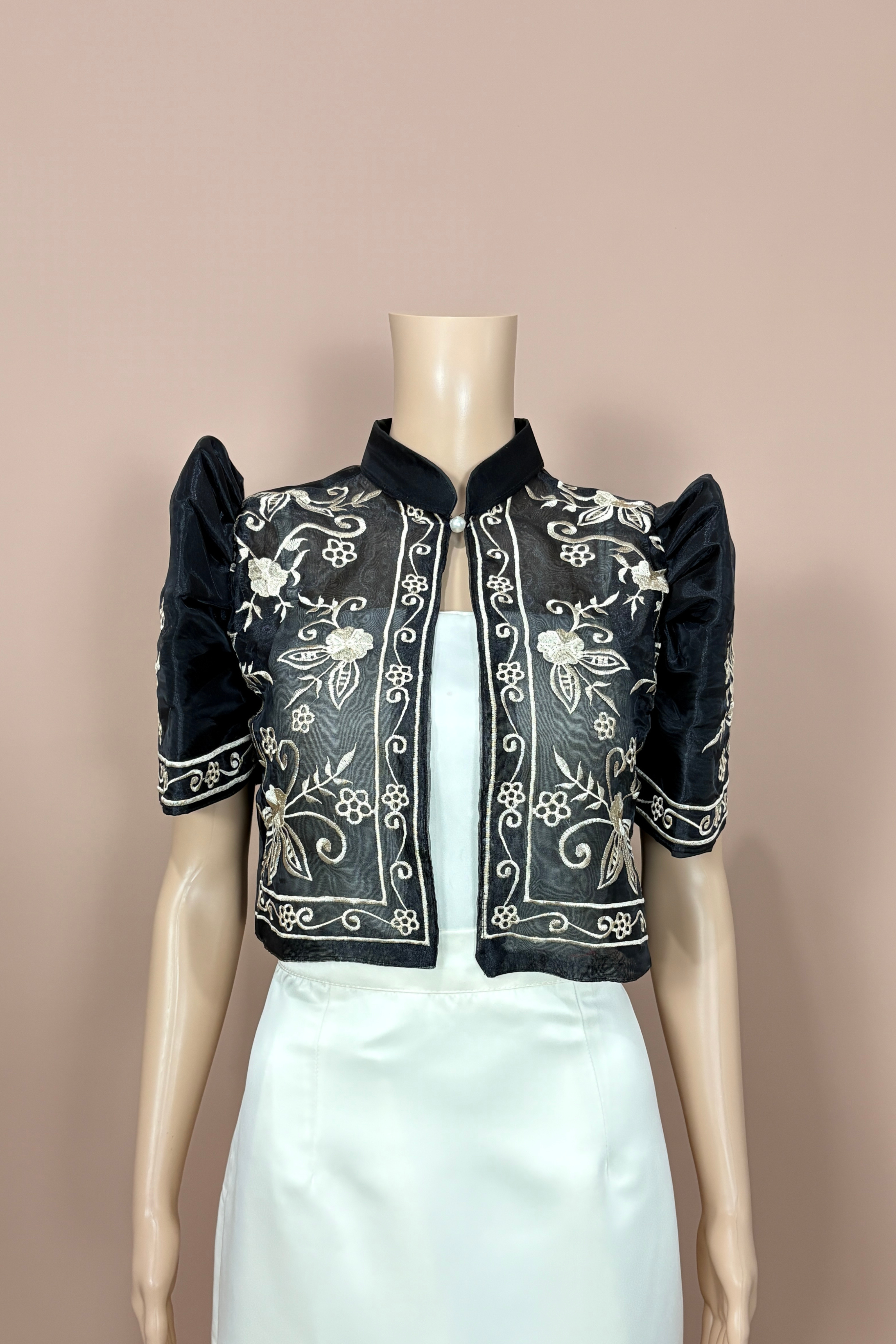 Classic Black Filipiniana Bolero