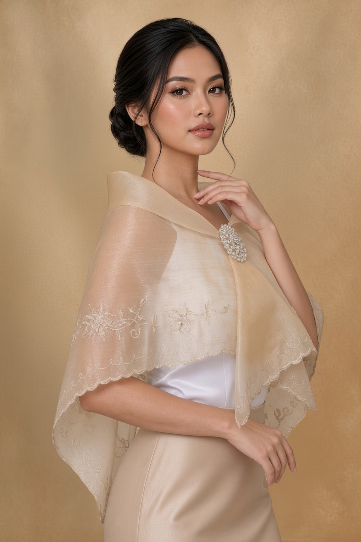 Beige Filipiniana Alampay
