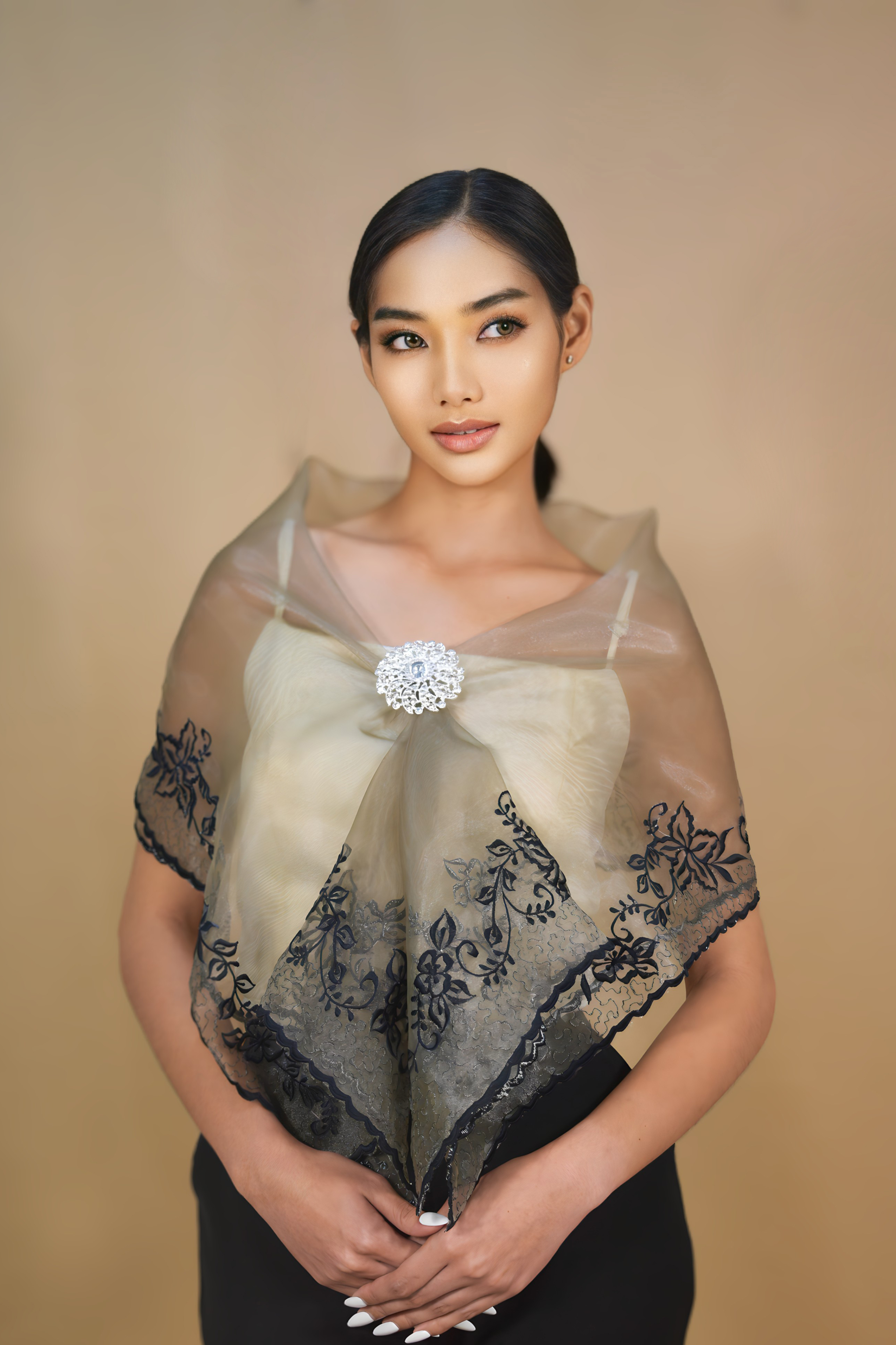 Premium Black Pina Organza Alampay for Women