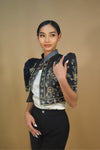 Black Filipiniana Bolero with Golden Embroidery