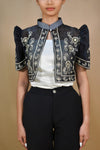 Black Bolero Jacket for Women with Puffed Sleeves