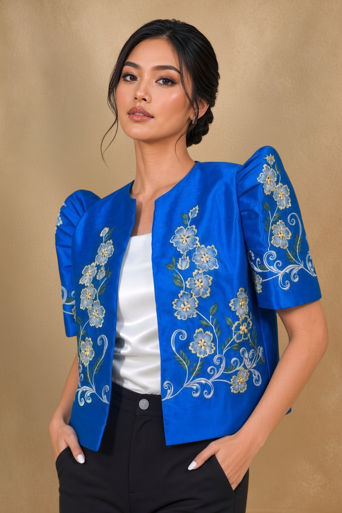 Metallic Gazaar Filipiniana Bolero