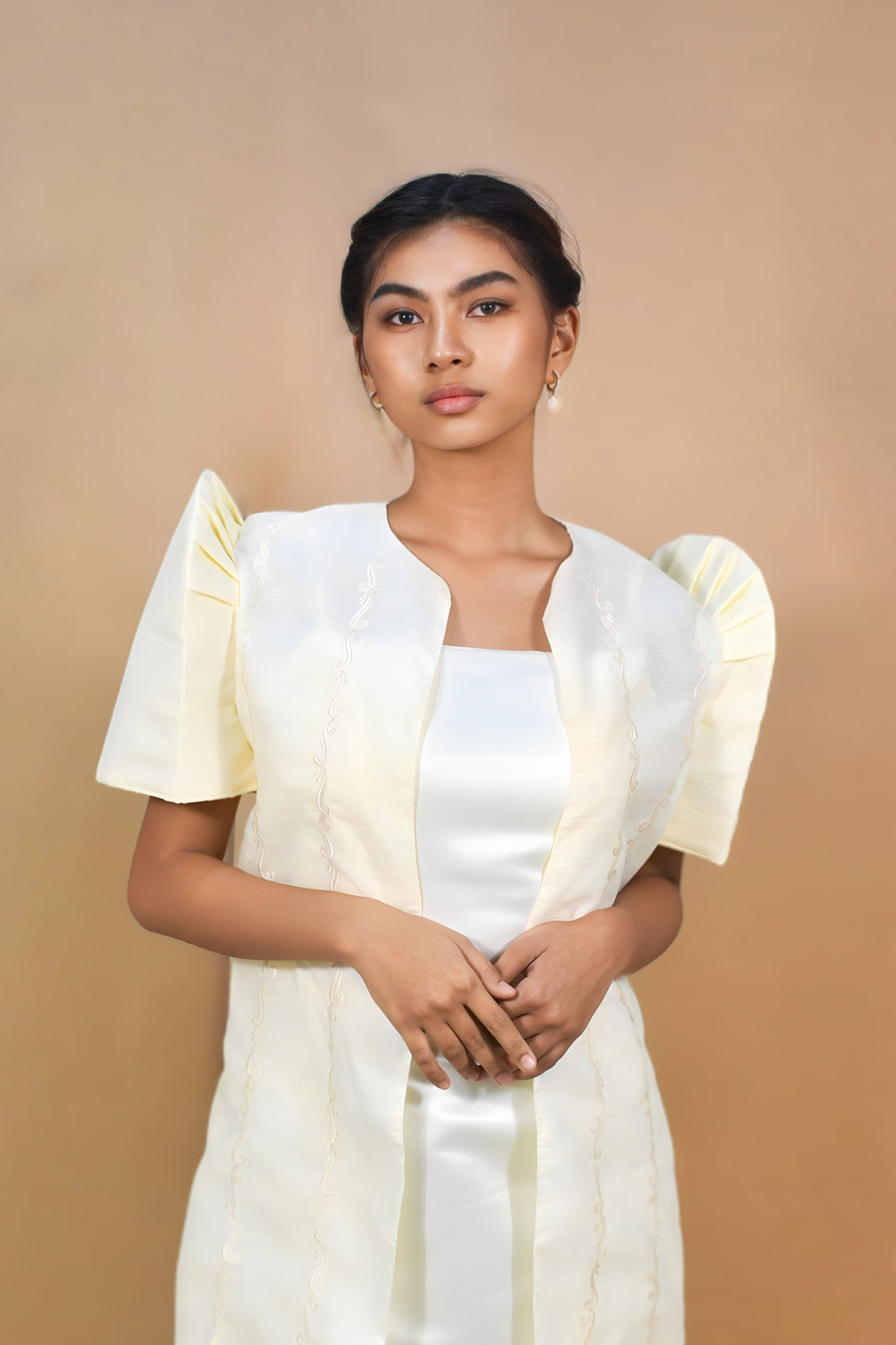 Elegant Cream Filipiniana Coat for Women
