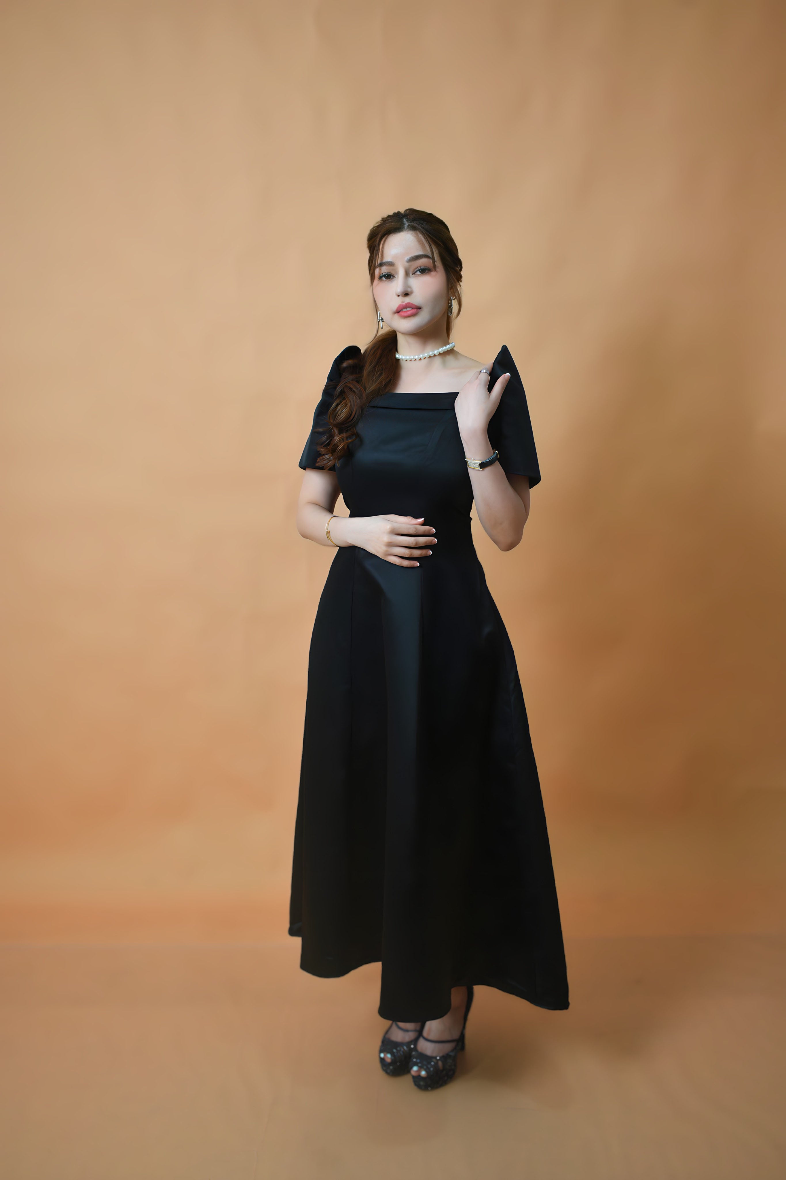 Black Maxi Filipiniana Dress