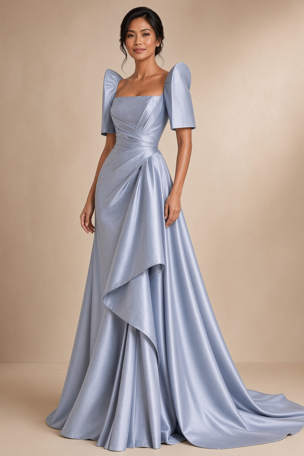 Adela Filipiniana Gown with Draped Ruffle - BW022