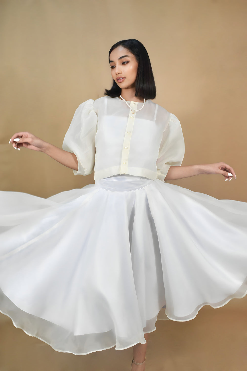 White Cloud Organdy Filipiniana Set