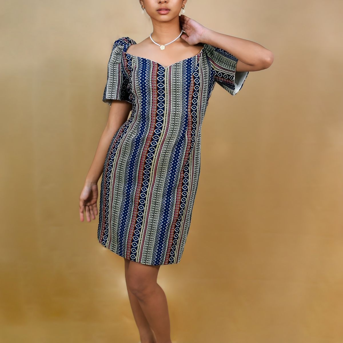 Ethnic Weave Filipiniana Dress - Bella