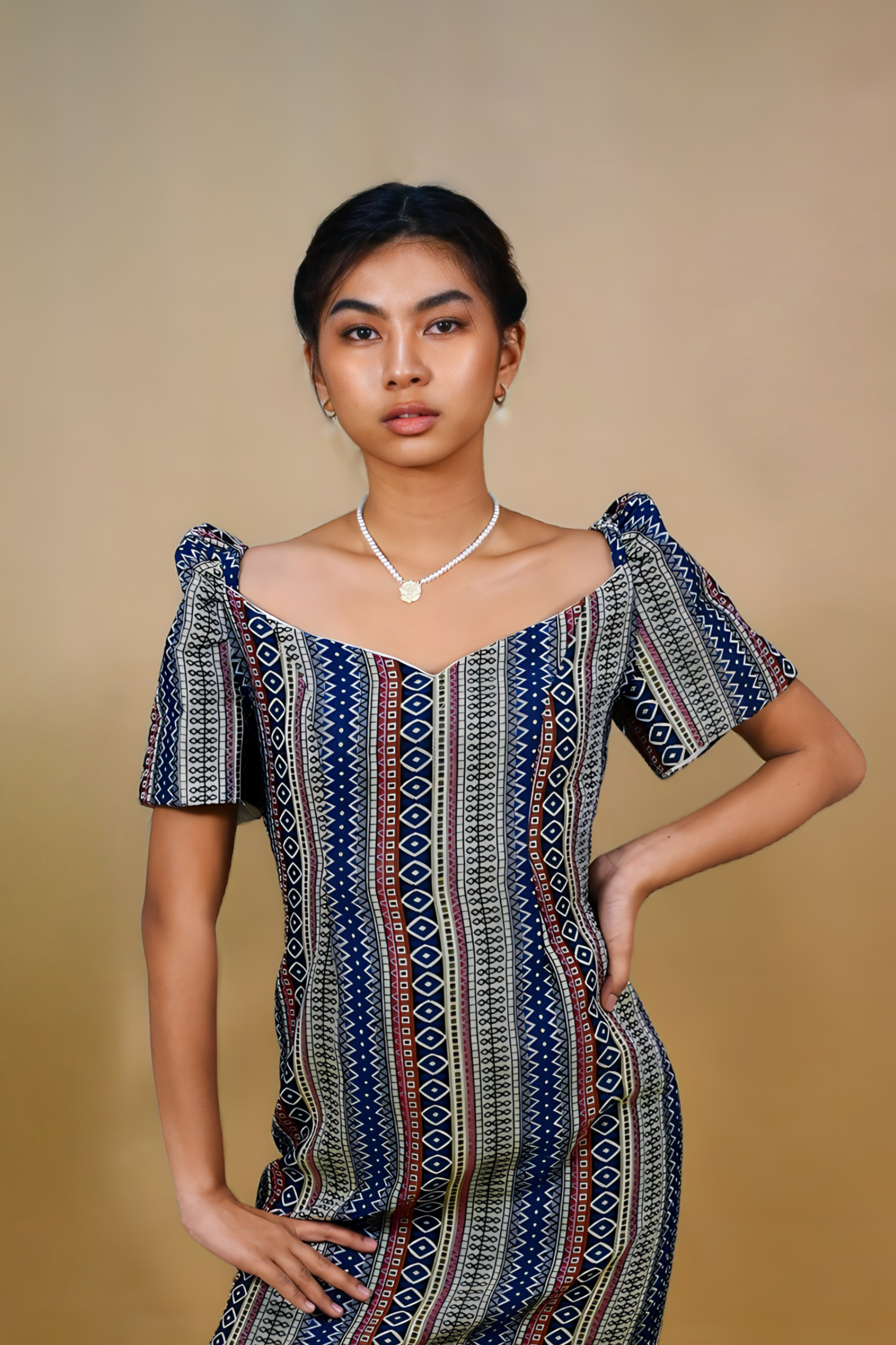 Ethnic Midi Filipiniana Dress