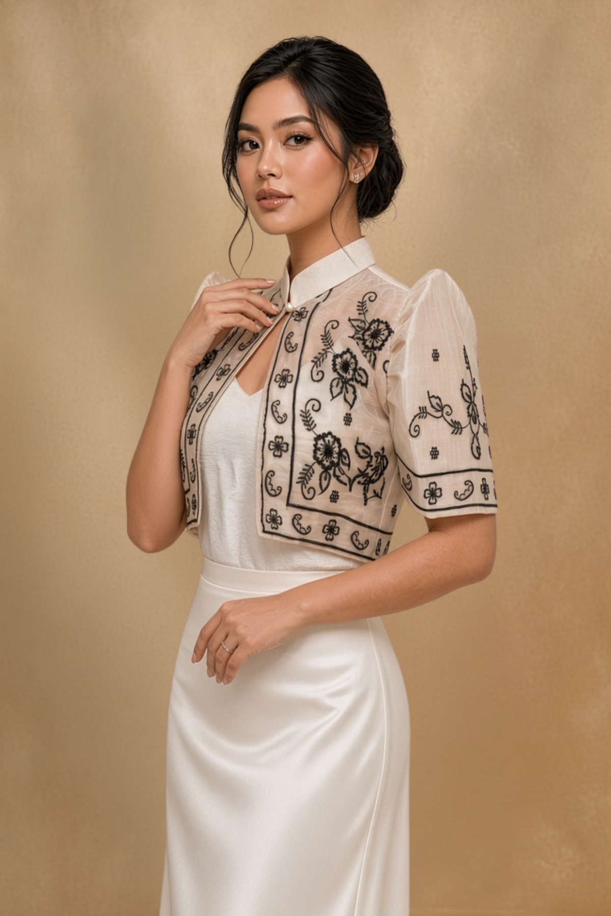 White Filipiniana Bolero