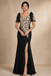 Black Neoprene Filipiniana Dress