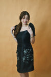Black Filipiniana Dress with floral applique