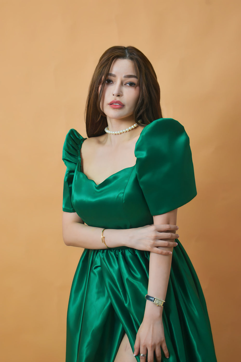 Green Duchess Filipiniana Gown - Bianca Green Duchess Filipiniana Gown - Bianca