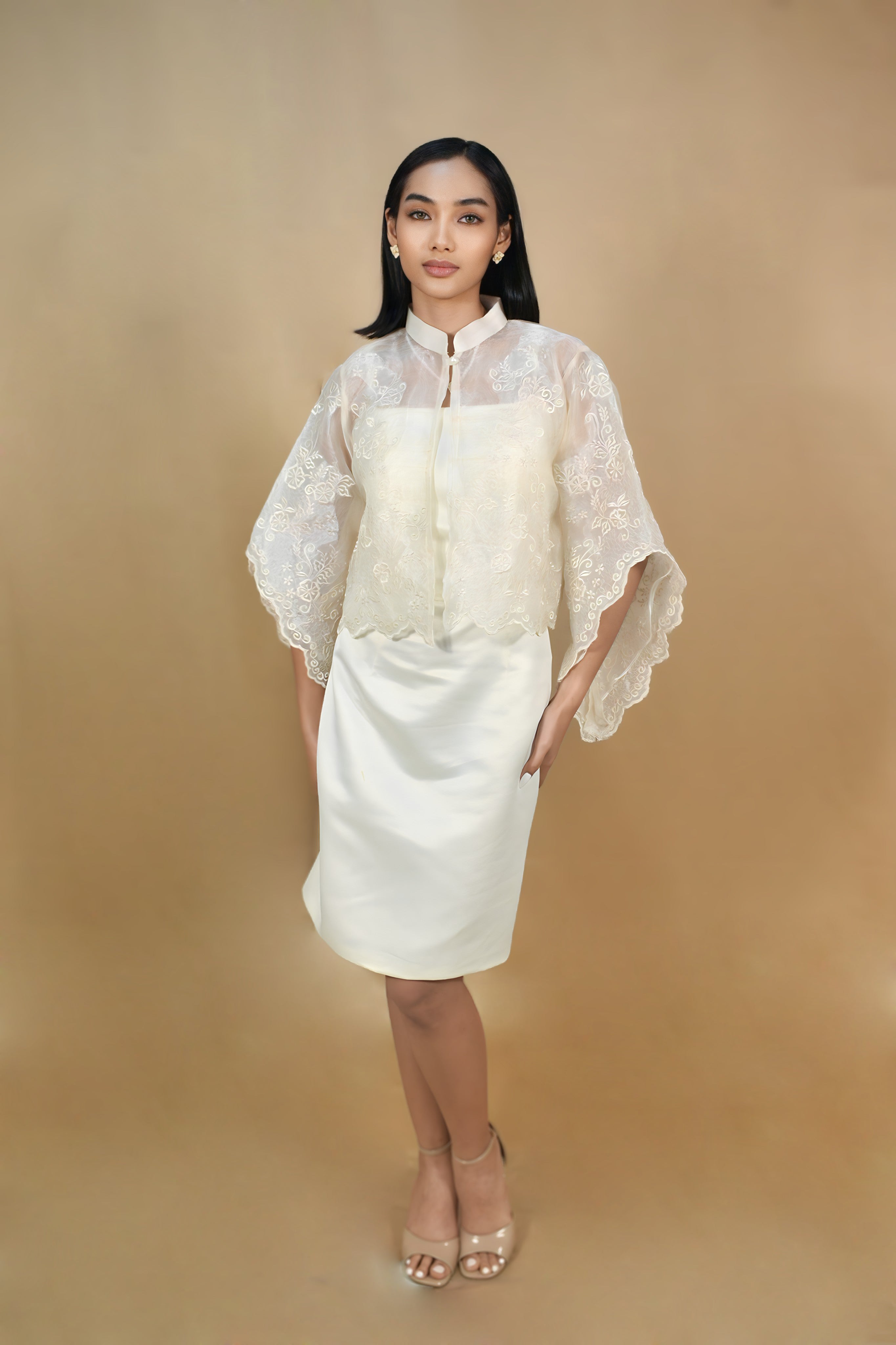 Premium Kimona Top with Floral Embroidery
