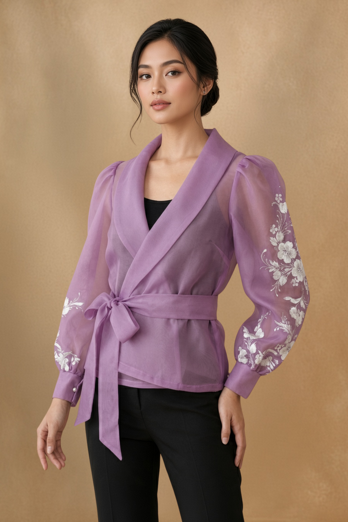 Purple Filipiniana Kimona