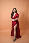 Sophisticated Red Filipiniana Long Gown