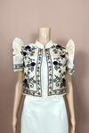 Beige Modern Bolero with Black Embroidery