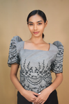 Light Gray Filipiniana Blouse for Special Events