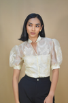 Soft Cream Organza Filipiniana Blouse 