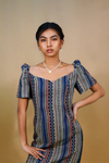 Geometric tribal patterns Ethnic Filipiniana Dress 