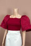 Red Puff Sleeves Top